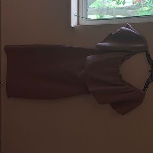 Purple ruffle top dress off shoulder